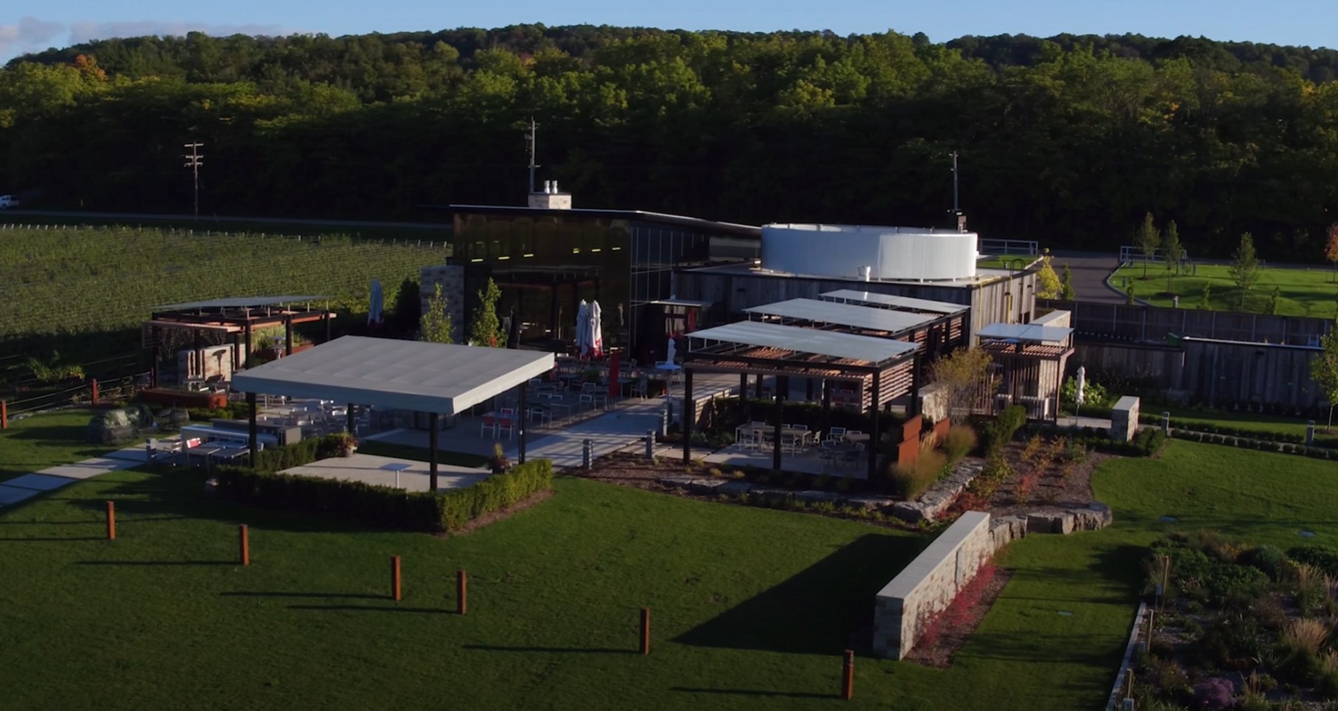 Professional landscaping equipment and materials for quality mulching services Modern landscaping facility with professional equipment and materials storage